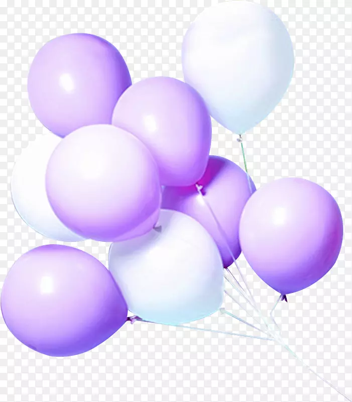 无紫色气球材料拉制PNG