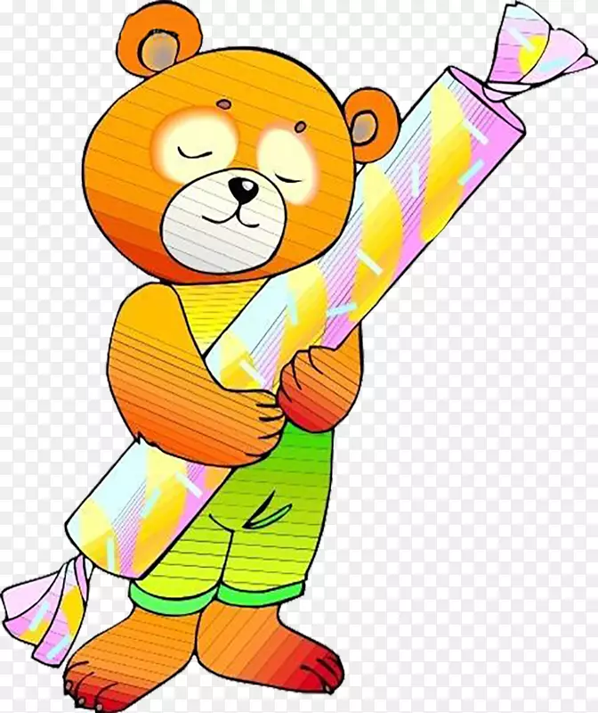 熊夹艺术-熊携带糖果