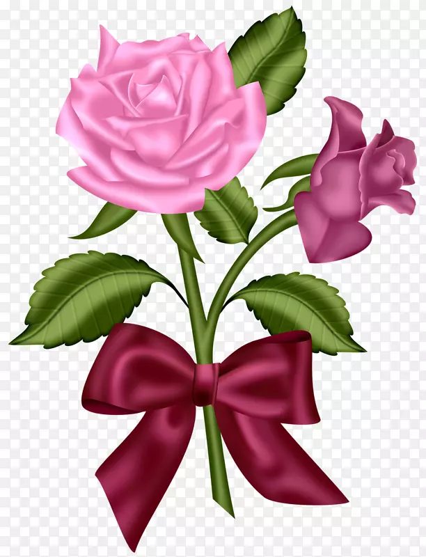 花红蓝玫瑰剪贴画-粉红色玫瑰