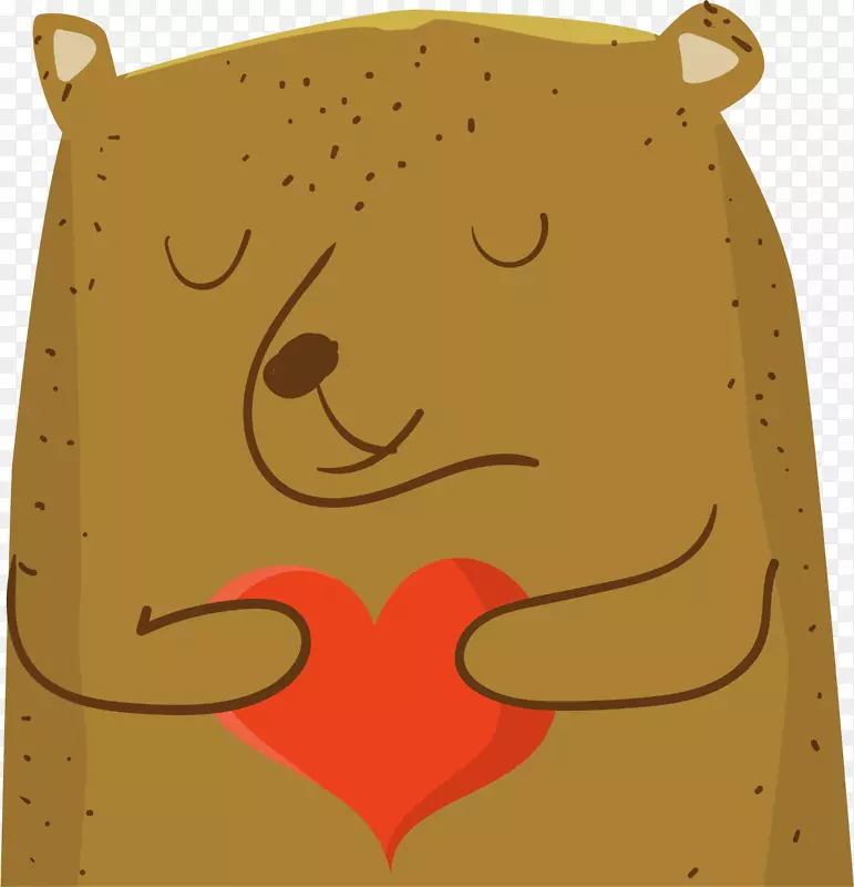 熊卡通插图-卡通熊抱爱