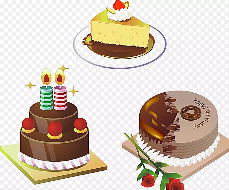 生日蛋糕馅饼夹艺术-蜡烛蛋糕图片材料
