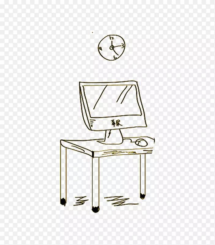 桌上电脑下载-手绘电脑桌