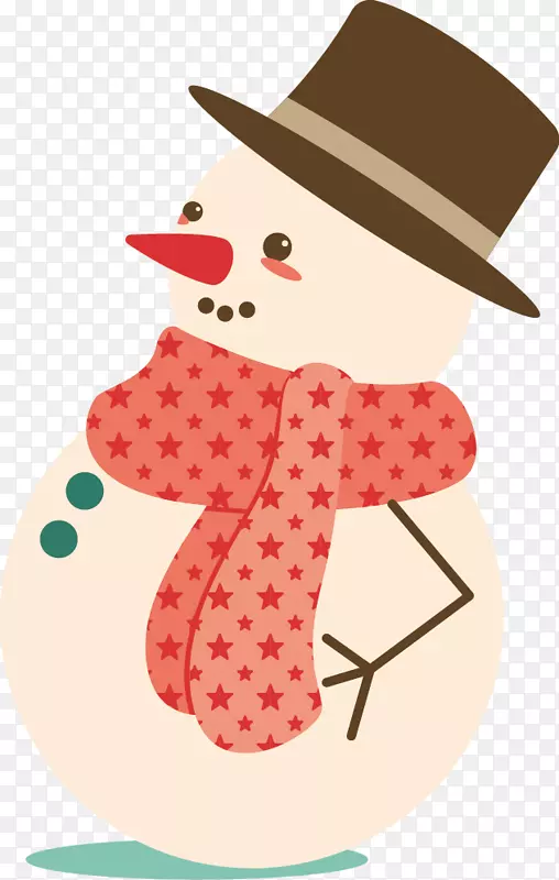 圣诞老人雪人帽插图-圣诞雪人