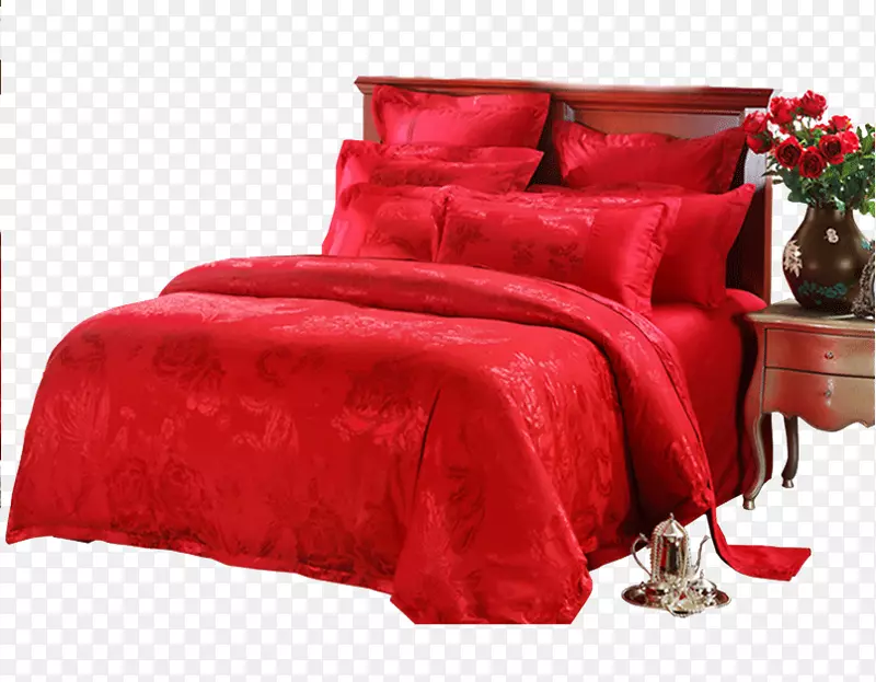 床单毯红婚被子