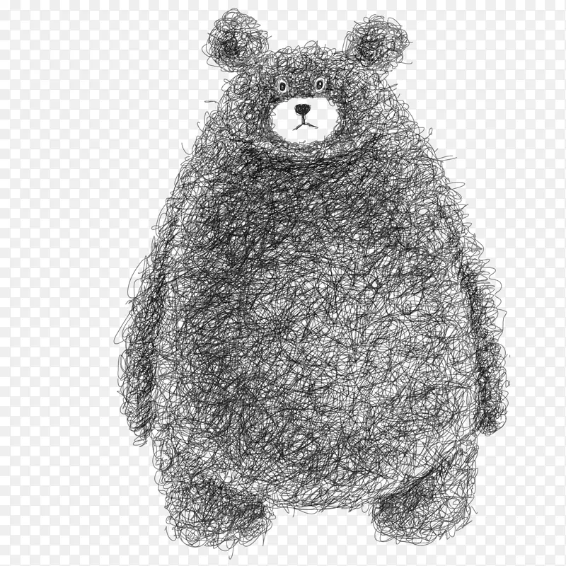 熊鼠毛黑鼻-可爱的手绘熊