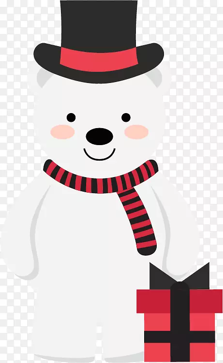 北极熊圣诞老人圣诞-熊载体雪人PNG