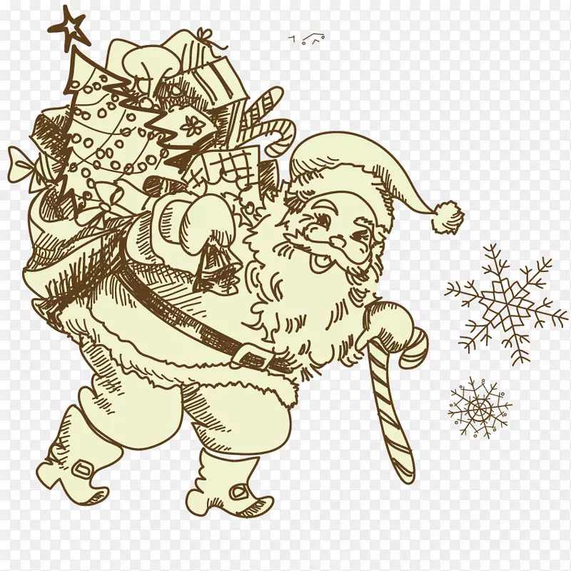圣诞老人圣诞涂鸦插图.圣诞老人图