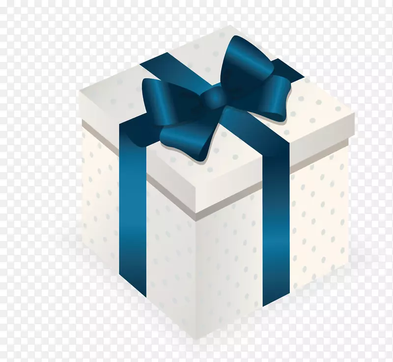 圣诞礼品盒-蓝色礼品盒顶部视图