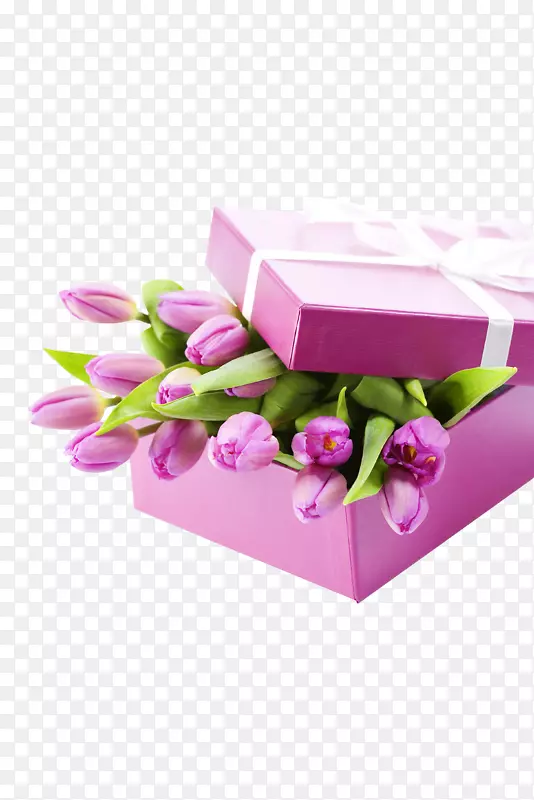 郁金香礼品花束盒-郁金香和礼品包装
