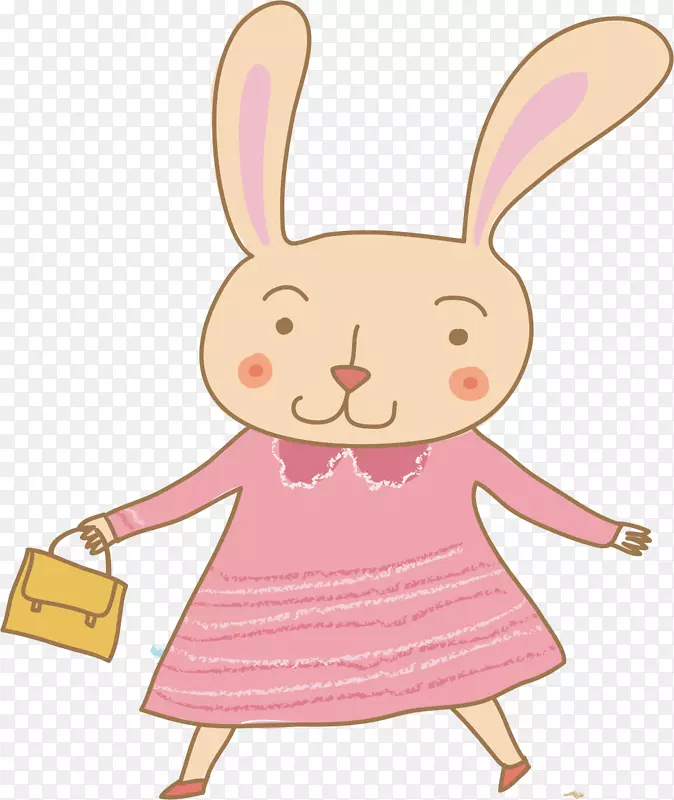 复活节兔子卡通插图-卡通兔