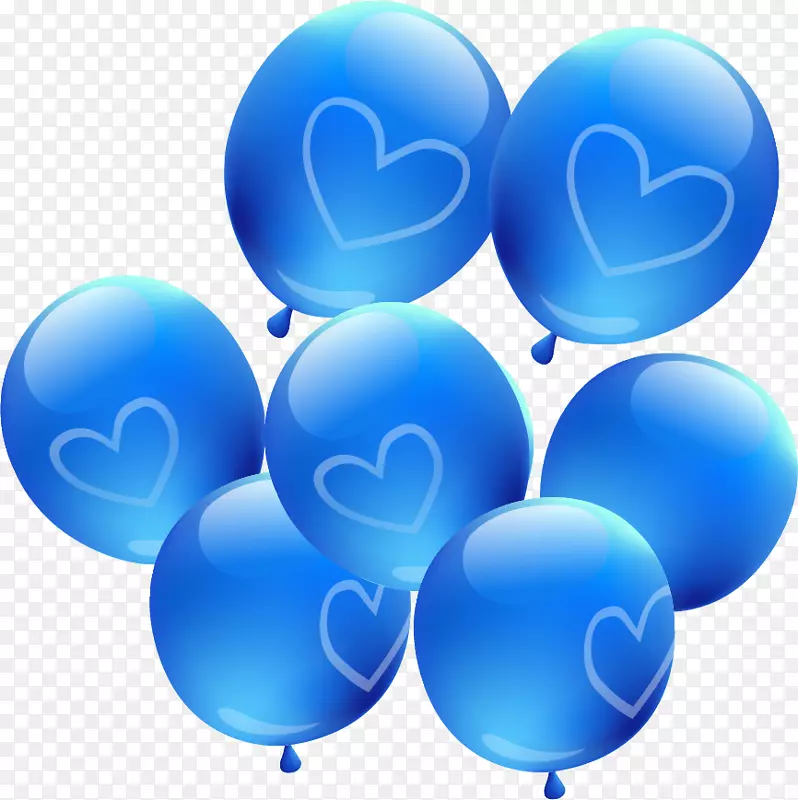 气球设计者-PNG材料蓝色气球