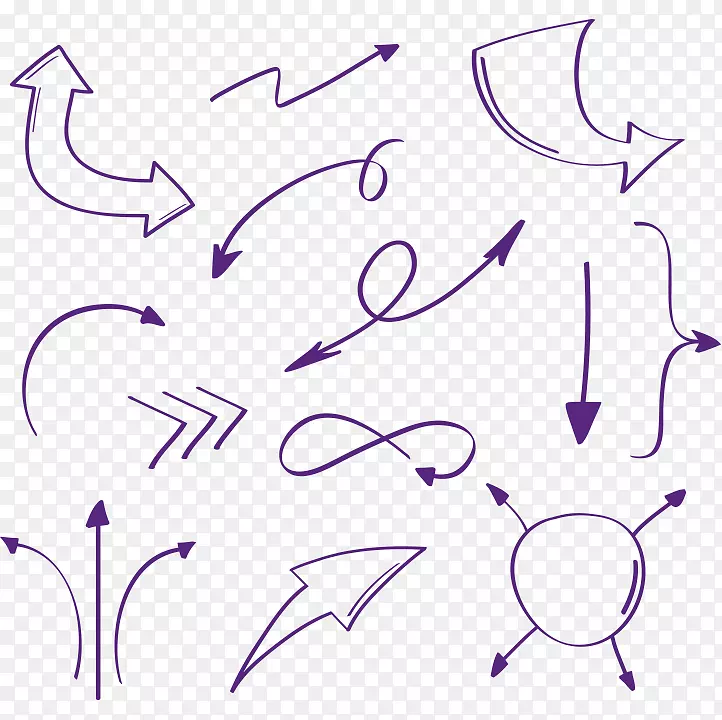 绘画箭头-紫色彩绘箭头收藏
