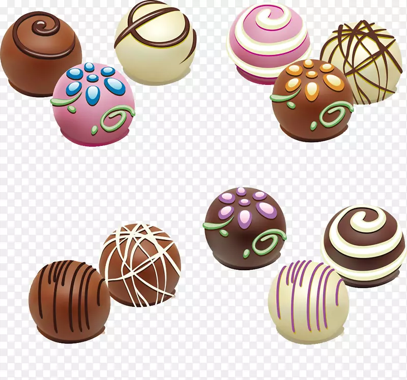 巧克力松露巧克力球巧克力棒白巧克力夹艺术彩色卡通巧克力球