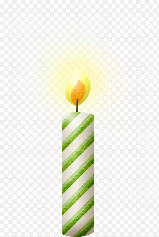 生日蛋糕蜡烛夹艺术-绿色蜡烛图片
