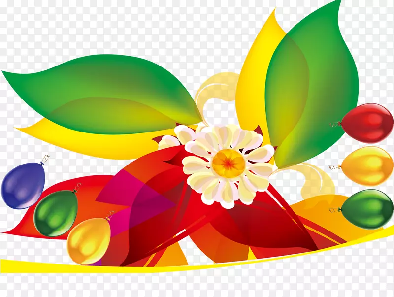 花卉设计-彩色气球花壁纸