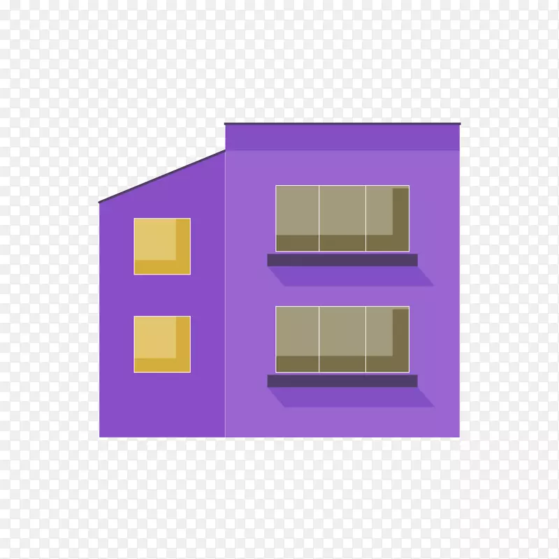 紫色建筑-紫色两层模型