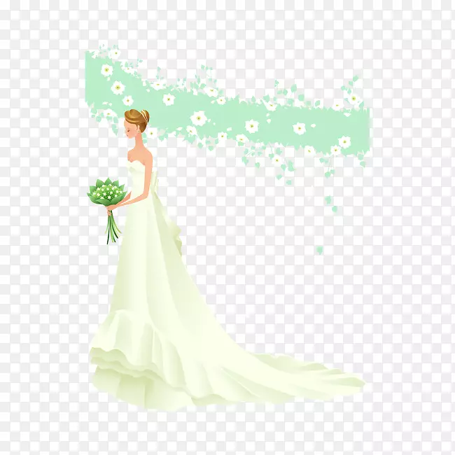 新娘婚礼绿色美女花-婚礼
