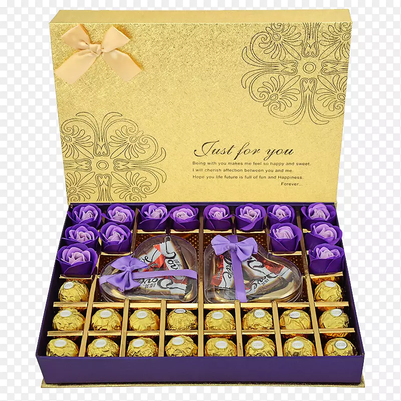 纯巧克力盒礼物-玫瑰和巧克力盒