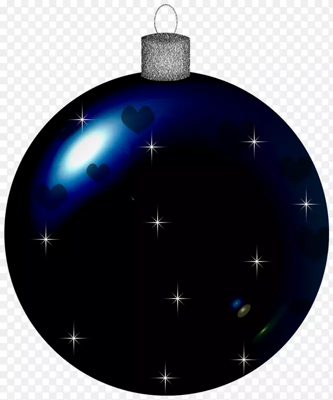 圣诞球夹艺术-蓝色球