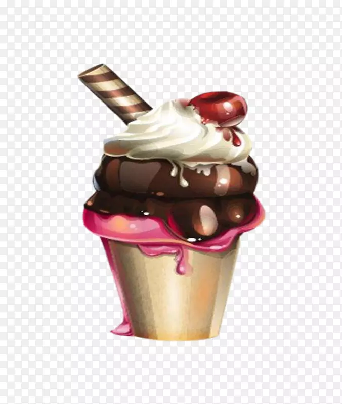 巧克力冰淇淋圣代冰淇淋蛋糕-巧克力冰淇淋蛋糕