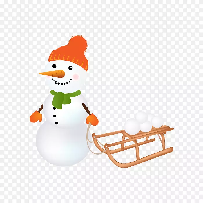 雪人皇室-免费圣诞剪贴画-圣诞雪人雪橇