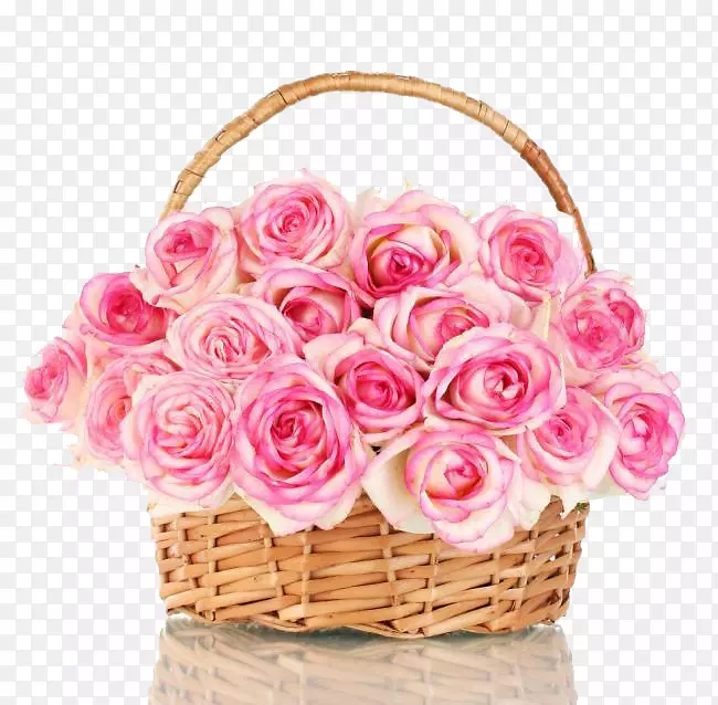 花束玫瑰粉红色摄影-粉红色玫瑰打开篮子创作背景