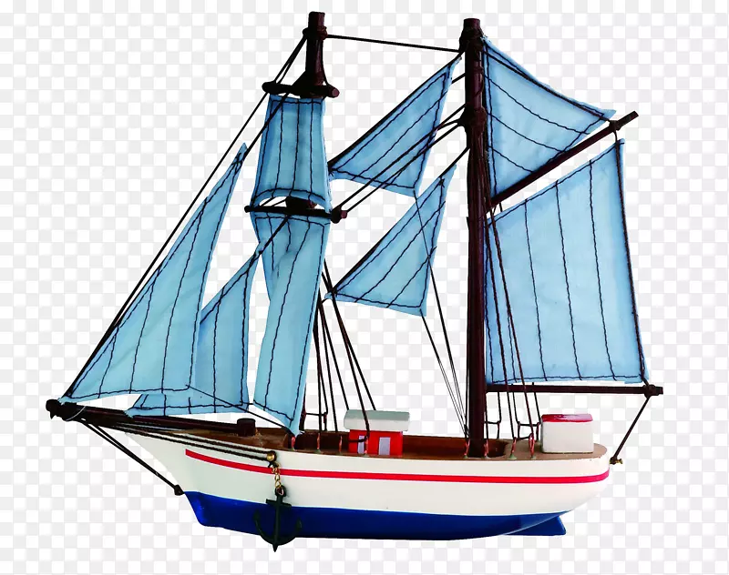 帆船-高清蓝色帆船模型