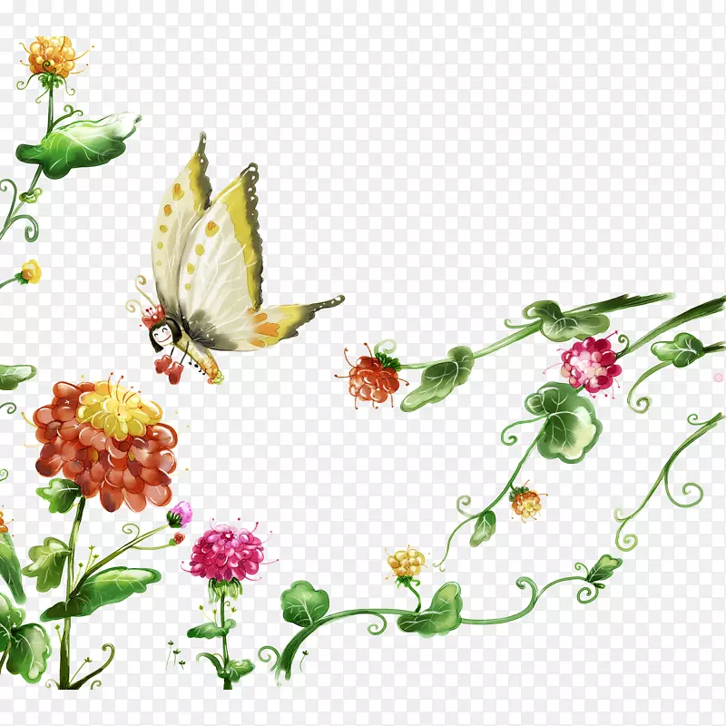 蝴蝶花壁纸.蝴蝶图案