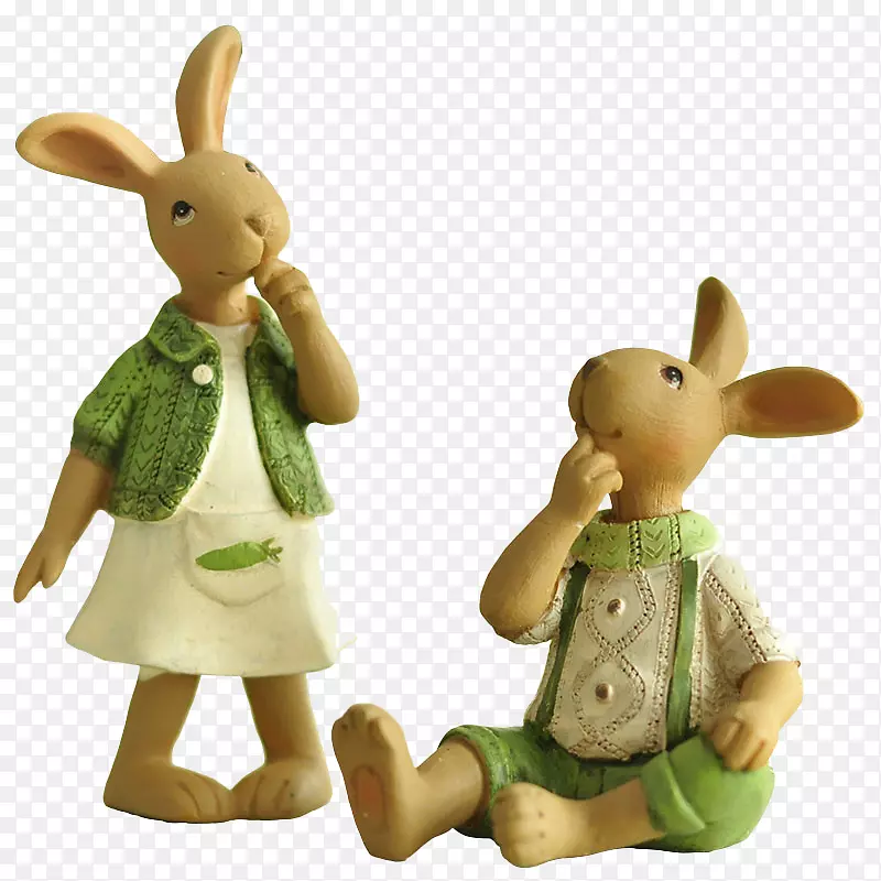 复活节兔子雕像装饰礼品