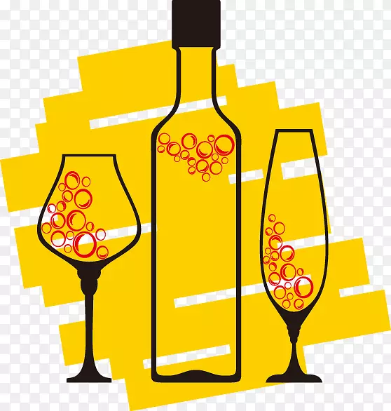 葡萄酒啤酒瓶酒精饮料剪辑艺术卡通彩绘酒瓶