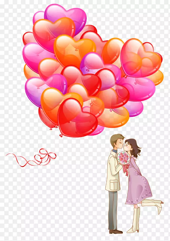 情人节白日浪漫七夕海报-情人节爱情气球