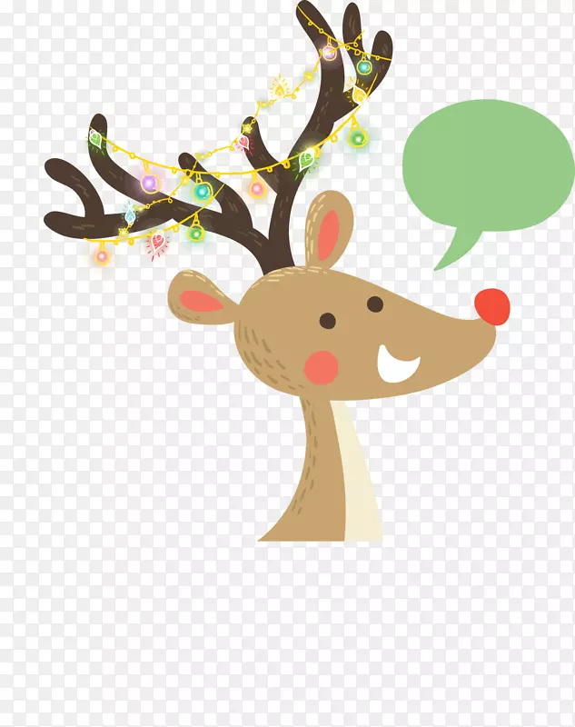 驯鹿鲁道夫圣诞卡通-可爱卡通鹿圣诞装饰