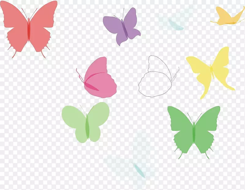 蝴蝶若虫科剪贴画彩色蝴蝶装饰图案