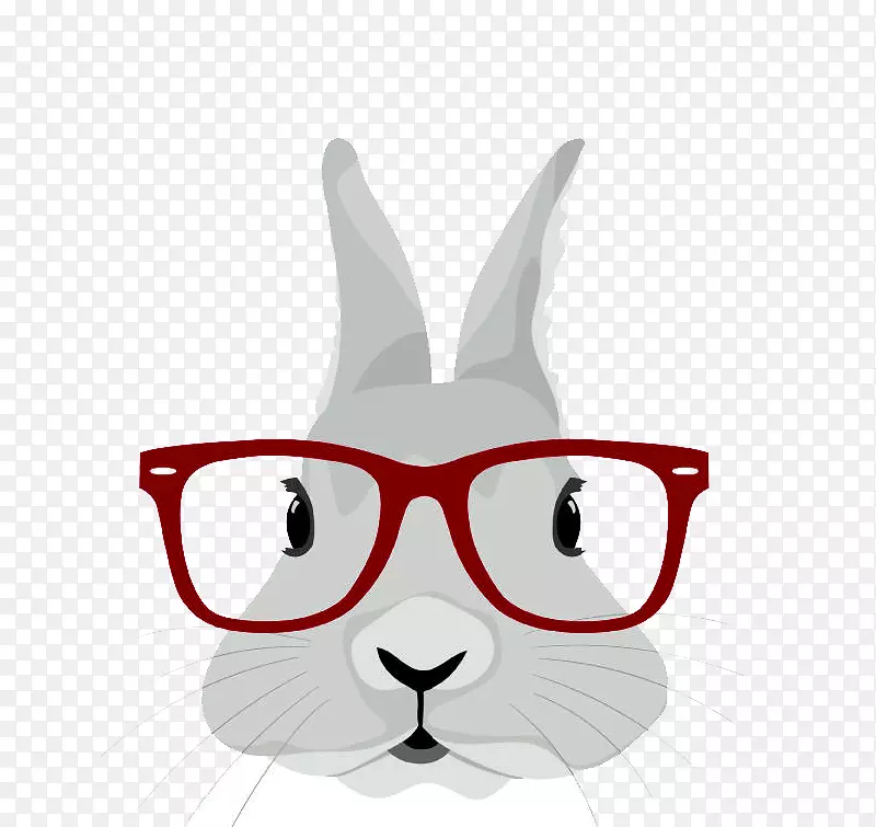 复活节兔子t恤嬉皮士礼物-兔子戴眼镜