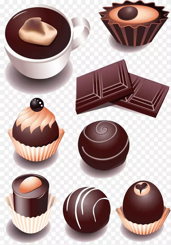巧克力蛋糕-巧克力布丁-巧克力和咖啡图片材料