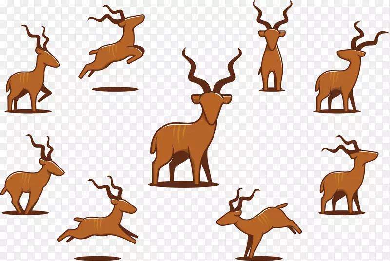 驯鹿剪贴画一群鹿的不同形式