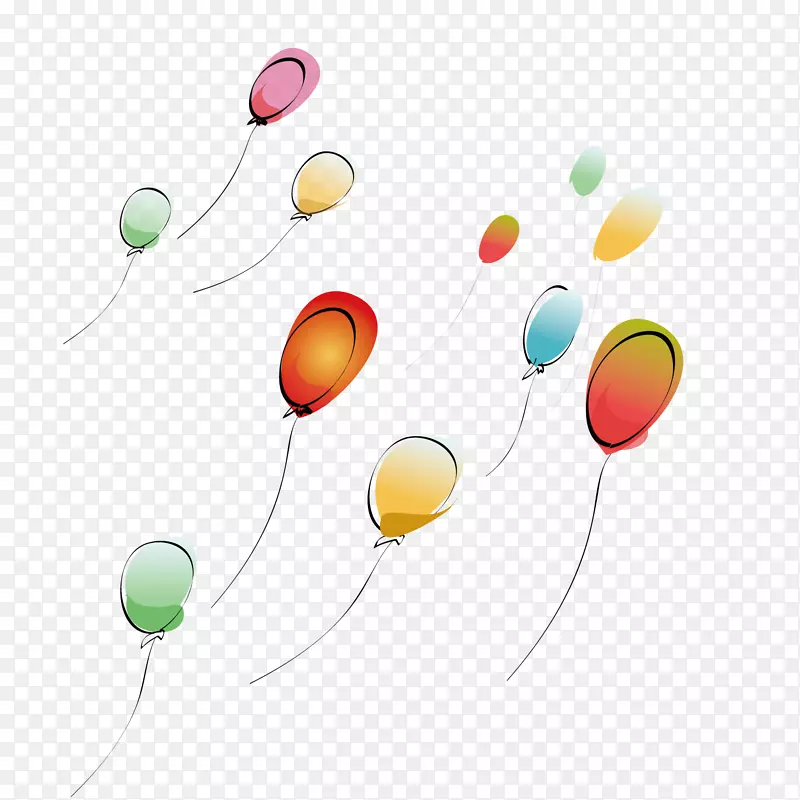 七夕气球节-手绘彩色气球