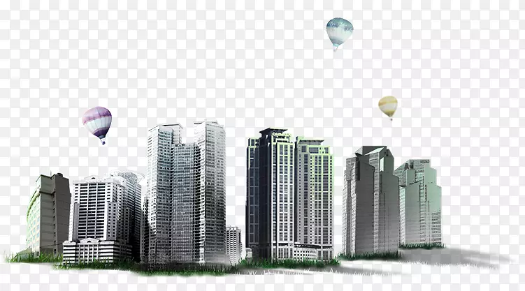 气球软件-大楼上空的气球