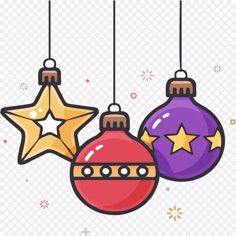 球体圣诞装饰品彩球和星星