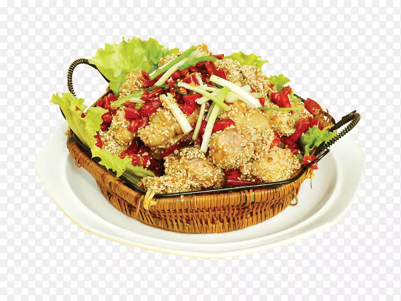 泰国料理鸡汤水牛翅海南鸡米香鸡在篮子里