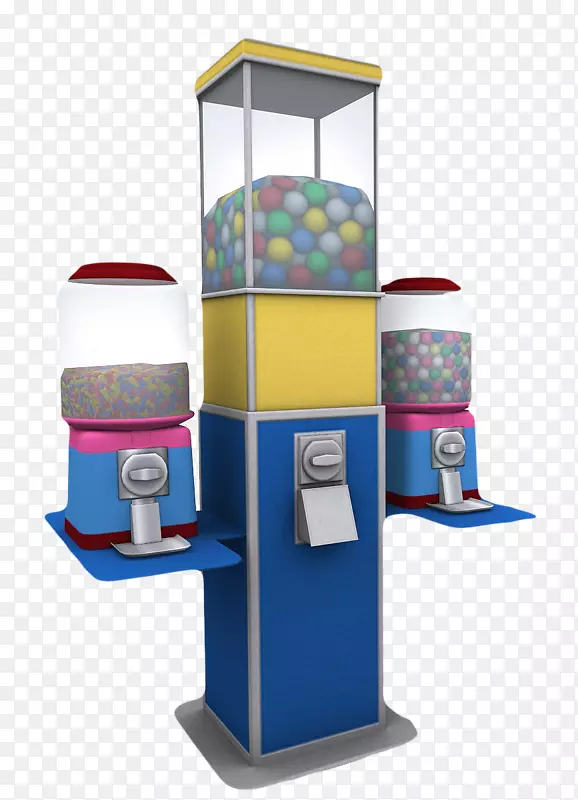 糖果自动售货机食品三维计算机图形.三套彩色糖果自动售货机