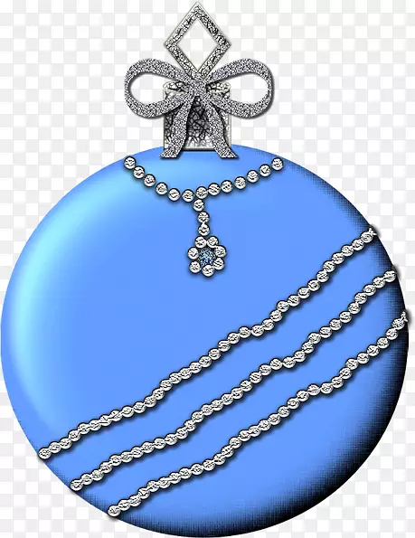 圣诞装饰品蓝色剪贴画-蓝色球