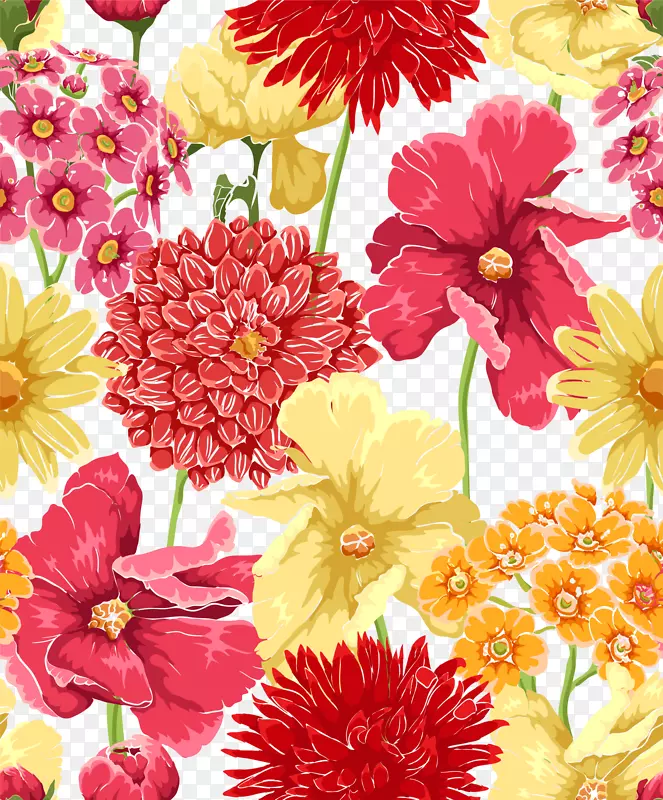 花水插图-彩色花卉背景