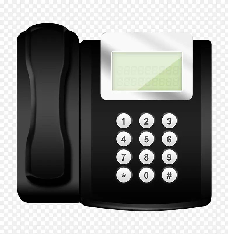 电话固定电话图标-黑色电话