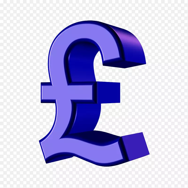 货币金融英镑商业-蓝色旗帜三维形象货币