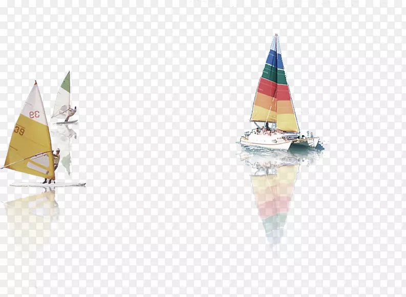 帆船木船模型-彩色帆船