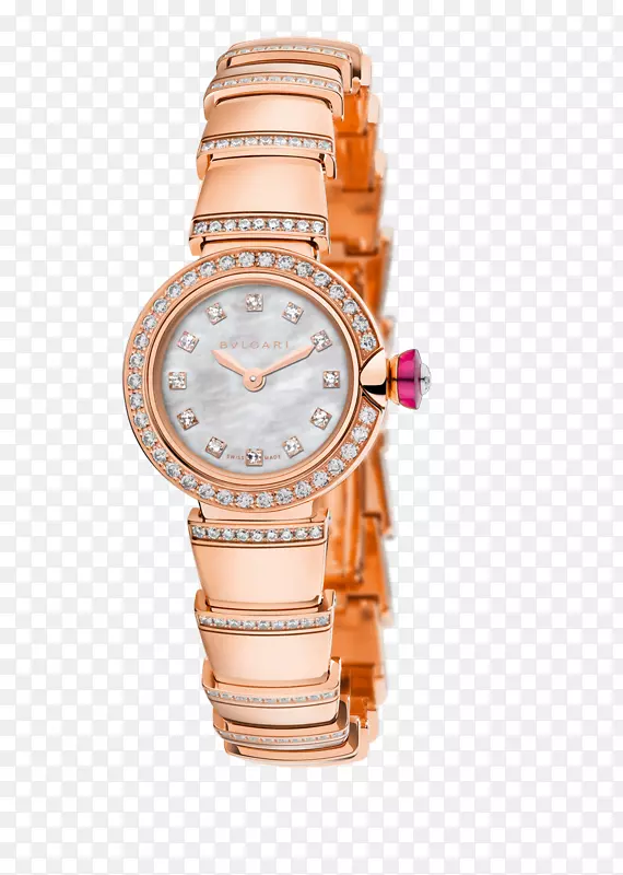宝格丽珠宝手表钻石玫瑰金女式钻石手表宝格丽手表