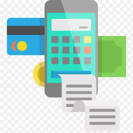 支付网关可伸缩图形信用卡图标-移动电话