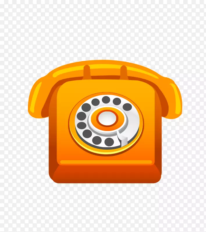 电话卡通-橙色手机