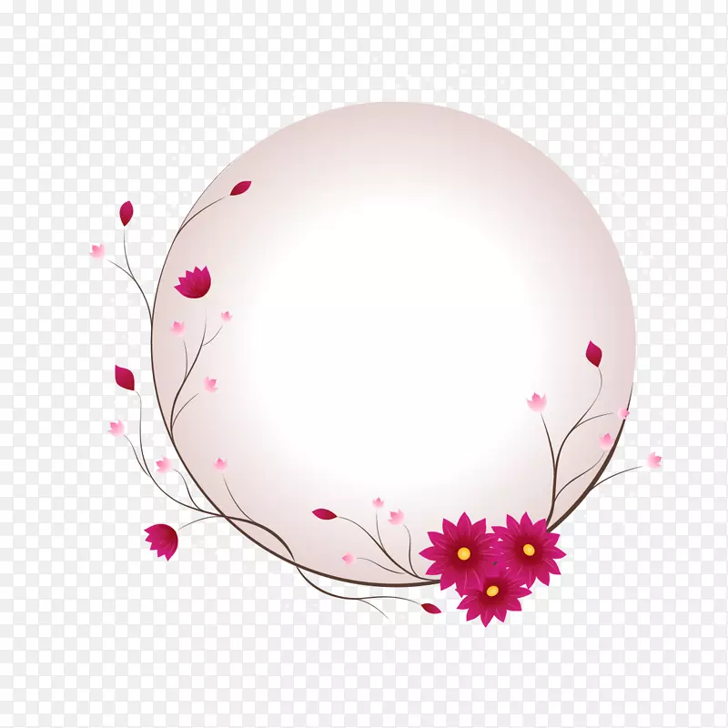 圆圈剪贴画-花卉创意设计